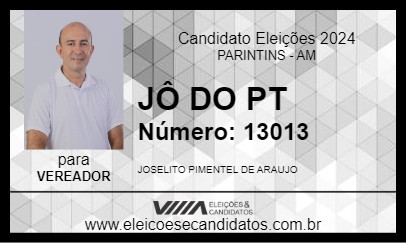 Candidato JÔ DO PT 2024 - PARINTINS - Eleições