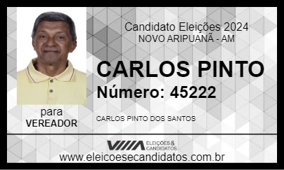 Candidato CARLOS PINTO 2024 - NOVO ARIPUANÃ - Eleições