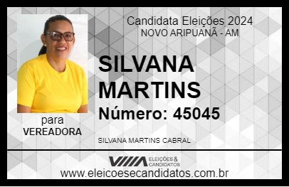 Candidato SILVANA MARTINS 2024 - NOVO ARIPUANÃ - Eleições