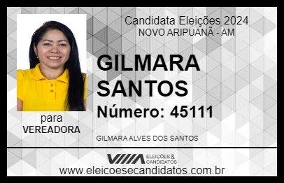 Candidato GILMARA SANTOS 2024 - NOVO ARIPUANÃ - Eleições