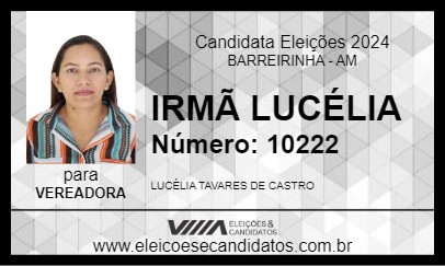 Candidato IRMÃ LUCÉLIA 2024 - BARREIRINHA - Eleições