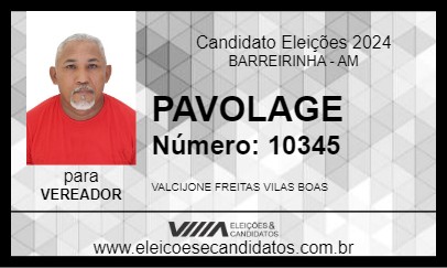 Candidato PAVOLAGE 2024 - BARREIRINHA - Eleições