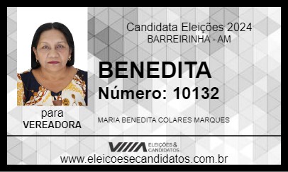 Candidato BENEDITA 2024 - BARREIRINHA - Eleições