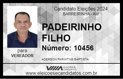 Candidato PADEIRINHO FILHO 2024 - BARREIRINHA - Eleições