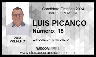 Candidato LUIS PICANÇO  2024 - BARREIRINHA - Eleições