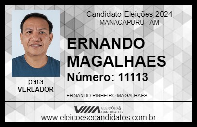 Candidato ERNANDO MAGALHAES 2024 - MANACAPURU - Eleições