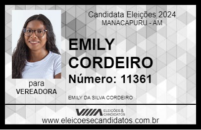 Candidato EMILY CORDEIRO 2024 - MANACAPURU - Eleições