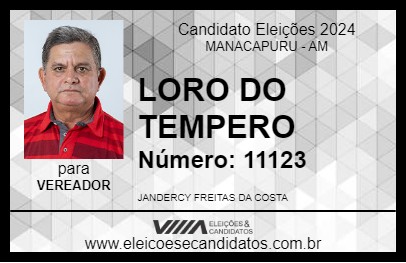 Candidato LORO DO TEMPERO 2024 - MANACAPURU - Eleições