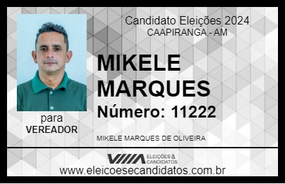 Candidato MIKELE MARQUES 2024 - CAAPIRANGA - Eleições