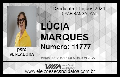 Candidato LÚCIA MARQUES 2024 - CAAPIRANGA - Eleições