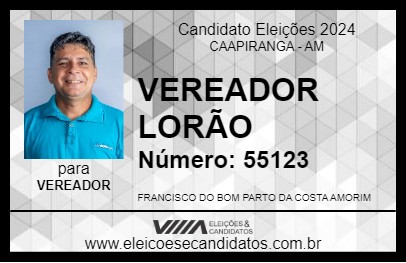 Candidato VEREADOR LORÃO 2024 - CAAPIRANGA - Eleições