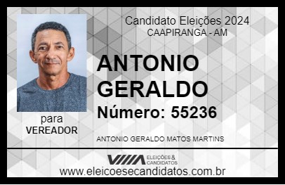 Candidato ANTONIO GERALDO 2024 - CAAPIRANGA - Eleições