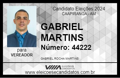 Candidato GABRIEL MARTINS 2024 - CAAPIRANGA - Eleições