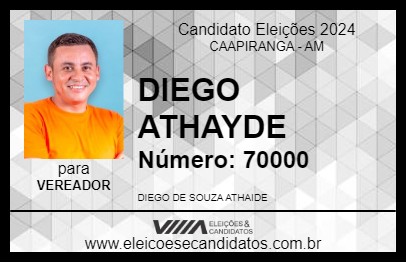 Candidato DIEGO ATHAYDE 2024 - CAAPIRANGA - Eleições