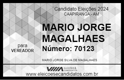 Candidato MARIO JORGE MAGALHAES 2024 - CAAPIRANGA - Eleições