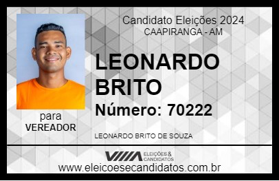 Candidato LEONARDO BRITO 2024 - CAAPIRANGA - Eleições