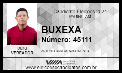 Candidato BUXEXA 2024 - PAUINI - Eleições