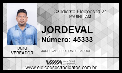 Candidato JORDEVAL 2024 - PAUINI - Eleições