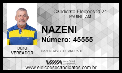 Candidato NAZENI 2024 - PAUINI - Eleições