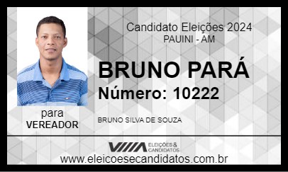 Candidato BRUNO PARÁ 2024 - PAUINI - Eleições