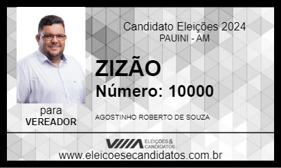 Candidato ZIZÃO 2024 - PAUINI - Eleições