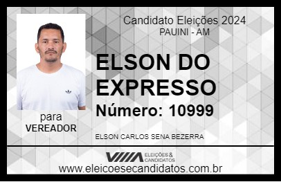 Candidato ELSON DO EXPRESSO 2024 - PAUINI - Eleições