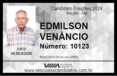 Candidato EDMILSON VENÂNCIO 2024 - PAUINI - Eleições