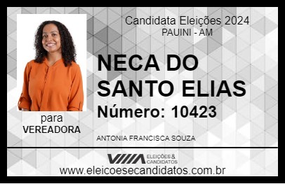 Candidato NECA DO SANTO ELIAS 2024 - PAUINI - Eleições