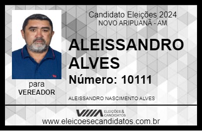 Candidato ALEISSANDRO ALVES 2024 - NOVO ARIPUANÃ - Eleições