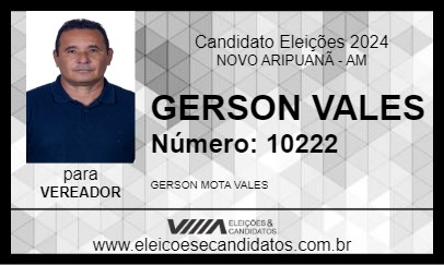 Candidato GERSON VALES 2024 - NOVO ARIPUANÃ - Eleições