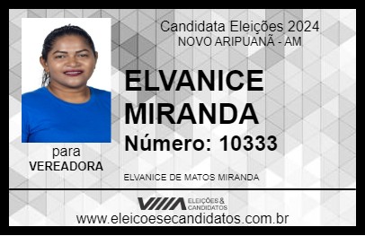 Candidato ELVANICE MIRANDA  2024 - NOVO ARIPUANÃ - Eleições