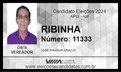 Candidato RIBINHA 2024 - APUÍ - Eleições