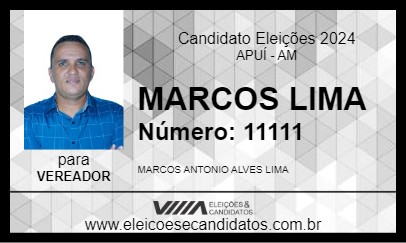 Candidato MARCOS LIMA 2024 - APUÍ - Eleições