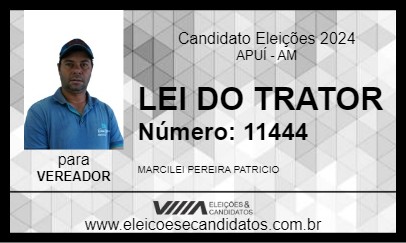 Candidato LEI DO TRATOR 2024 - APUÍ - Eleições