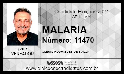 Candidato MALARIA 2024 - APUÍ - Eleições