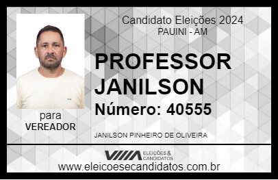 Candidato PROFESSOR JANILSON 2024 - PAUINI - Eleições