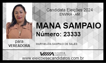 Candidato MANA SAMPAIO 2024 - ENVIRA - Eleições