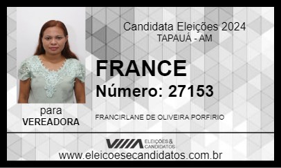 Candidato FRANCE 2024 - TAPAUÁ - Eleições