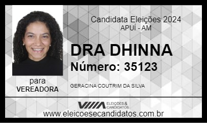 Candidato DRA DHINNA 2024 - APUÍ - Eleições