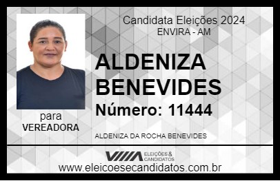 Candidato ALDENIZA BENEVIDES 2024 - ENVIRA - Eleições