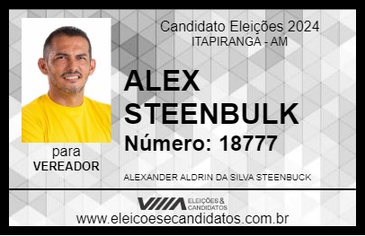 Candidato ALEX STEENBULK 2024 - ITAPIRANGA - Eleições