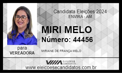 Candidato MIRI MELO 2024 - ENVIRA - Eleições