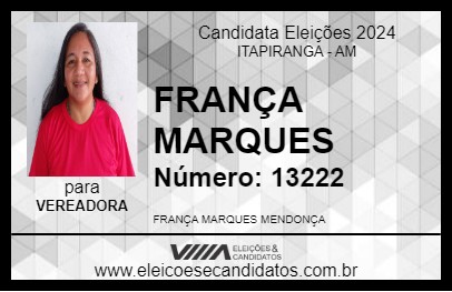 Candidato FRANÇA MARQUES 2024 - ITAPIRANGA - Eleições