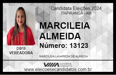 Candidato MARCILEIA ALMEIDA 2024 - ITAPIRANGA - Eleições