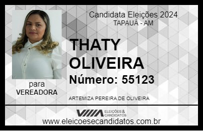 Candidato THATY OLIVEIRA 2024 - TAPAUÁ - Eleições