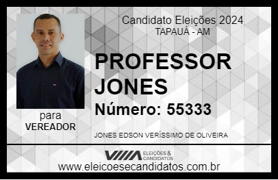 Candidato PROFESSOR JONES 2024 - TAPAUÁ - Eleições