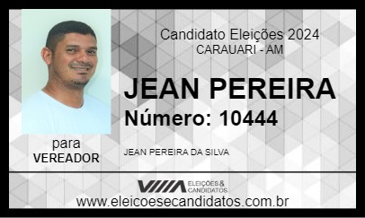 Candidato JEAN PEREIRA 2024 - CARAUARI - Eleições