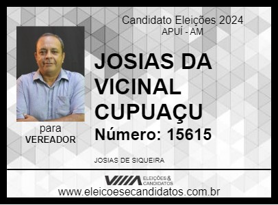 Candidato JOSIAS DA VICINAL CUPUAÇU 2024 - APUÍ - Eleições