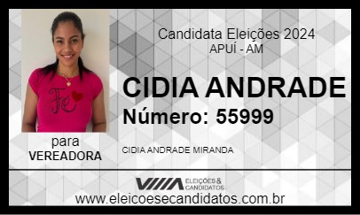 Candidato CIDIA ANDRADE 2024 - APUÍ - Eleições