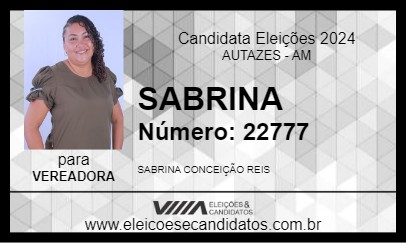 Candidato SABRINA 2024 - AUTAZES - Eleições